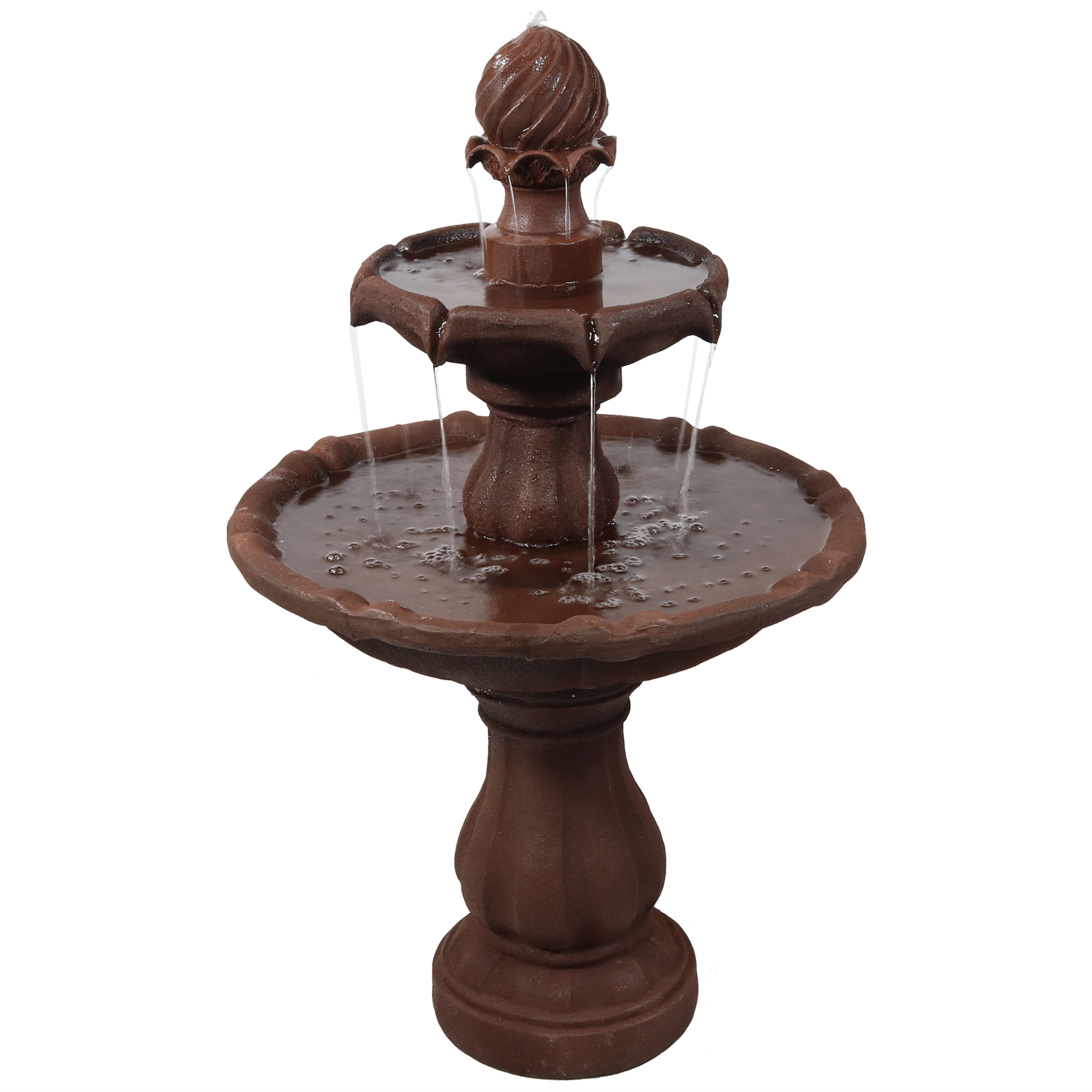 Sunnydaze Decor, 2-Tier Solar Water Fountain - Rust Finish - 35in., Model# AMP-F802 RUST